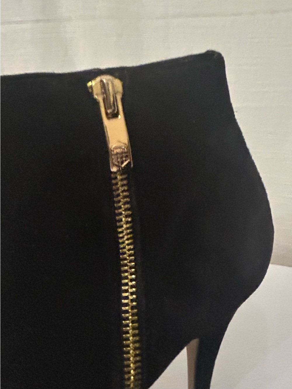 Vince Camuto Black "Jardine" Stiletto Suede Ankle Boots With Gold Studs View 6